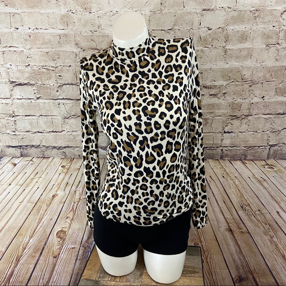 Gaze leopard mock neck long sleeve top size XS - Picture 6 of 10